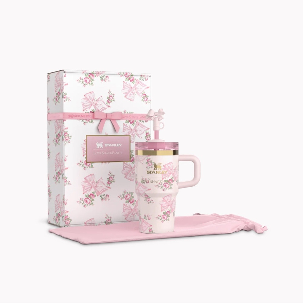 BNIB STANLEY X LOVESHACKFANCY HOLIDAY QUENCHER | 20 OZ PINK